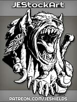 Gnoll Chieftan Barking Orders Portrait by Jeshields