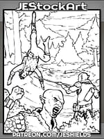 Goblins Celebrate Over Captive Adventurer by Jeshields