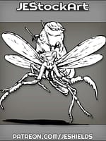 Grub Rides Atop Praying Mantis Mount by Jeshields