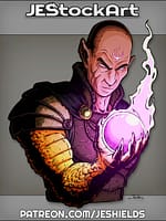 Half Dragon Elven Sorceror With Flaming Orb by Jeshields