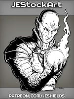 Half Dragon Elven Sorceror With Flaming Orb by Jeshields