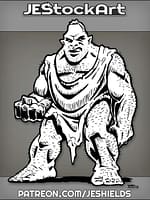 Hill Giant In Makeshift Toga With Closed Fistl by Jeshields