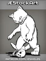 Huge Kitten Playing With Skull by Jeshields