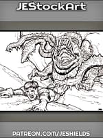 Hungry Otyugh Dragging Away Weeping Prey by Jeshields