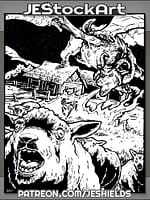 Hybrid Sheep Dragon Terrorizes Farmstead by Jeshields