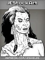 Intelligent Zombie Of African Descent With Earrings by Jeshields