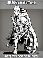 Kneeling Crossbowman In Hooded Cape With Serpentine Mask by Jeshields