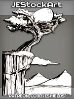 Large Egg In Tree Nest On Cliff by Jeshields