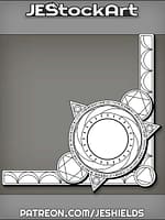 Magic Runes On Triangle With Stars And Half Moons by Jeshields