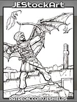 Male Persian Archer With Dragon Wings by Jeshields