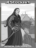 Medieval Queen at Clifftop by Jeshields