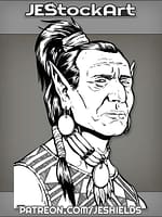 Native American Elf With Top Knot And Beads by Jeshields