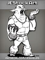 Ogre Eating Bread While Walking by Jeshields