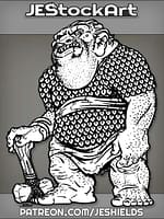 Ogre In Scale Mail With Hammer Cane by Jeshields