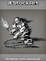 Orc With Torch And Chain Weapon by Jeshields