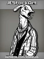 Parasaur Man Yelling In Scarf And Layered Coats by Jeshields