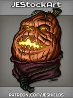 Pumpkin Head Laughing With Noose Tie And Scarf by Jeshields
