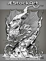 Remhoraz Bursts Out Of Snow by Jeshields