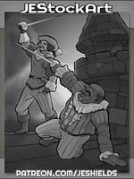 Renaissance Swordsmen on Rooftop by Jeshields
