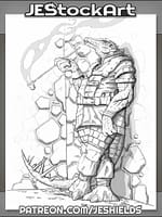 Reptilian Thinker Relaxing by Jeshields