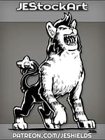 Roaring Dark Lion With Stripes And Mace Tail by Jeshields