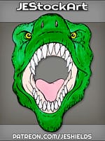 Roaring Dinosaur Face by Jeshields