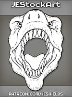 Roaring Dinosaur Face by Jeshields