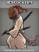 Samurai Rabbit In Gi Drawing A Sword by Jeshields