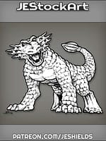 Scaled And Frilled Dinosaur Monster With Club Tail Inspired By The Chinasaur by Jeshields