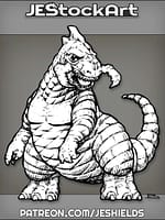 Scaled Chinasaur Kaiju With Mandibles And Small Arms by Jeshields