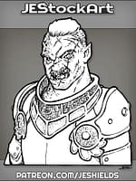 Scarred Half Orc Guard Captain In Armor by Jeshields