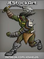 Scarred Orc with Flail by Jeshields