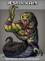 Serpent Folk Wearing Harness And Neck Chokers With Rings by Jeshields