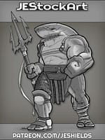 Shark Gladiator with Trident by Jeshields