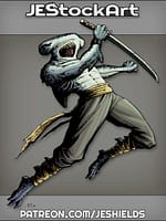 Shark Ninja Leaping With Sword by Jeshields