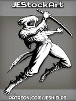Shark Ninja Leaping With Sword by Jeshields