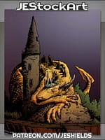 Sleeping Dragon King On Castle Ruins by Jeshields