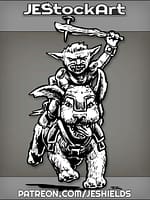 Small Goblin Rides Large Puppy Into Battle Charge by Jeshields
