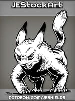 Striped Feral Creature With Long Dark Ears by Jeshields