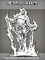 Supernatural Shackled Man In Chains Writhing In Flames by Jeshields