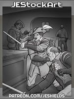 Sword Duel in Tavern by Jeshields