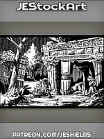 Temple Ruins In Woods Guarded By Goblins by Jeshields