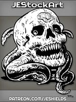 Tentacled Skull Creature With Glowing Eyes by Jeshields
