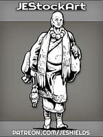 Travelling Monks With Lantern And Multiple Bags by Jeshields