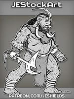 Tusked African Dwarf With Throwing Knife by Jeshields