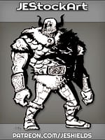 Unarmed Viking In Furs And Horned Helm by Jeshields