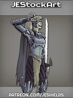 Undead Female Paladin with Salute by Jeshields