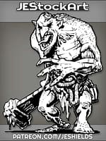 Undead Troll With Guts Hanging Out Wields Tombstone Club by Jeshields