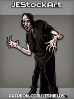 Vampire Nosferatu With Elongated Limbs And Hunched Back In Hooded Robe by Jeshields