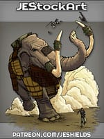 War Mammoth Plowing Through Soldiers by Jeshields